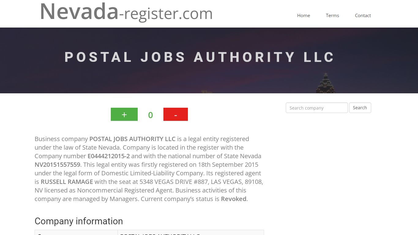 POSTAL JOBS AUTHORITY LLC - nevada-register.com